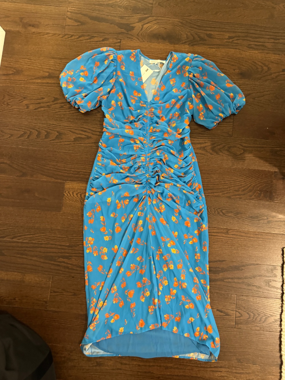 Endless Rose Blue Dress with Orange Floral Print